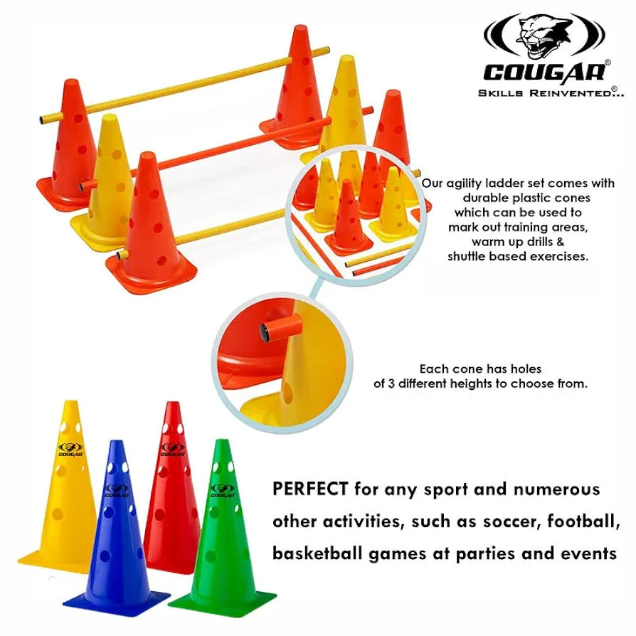 Cougar Field Marking Cone with Hole 15", Outdoor Training, Traffic Cone Pack of 2 Pcs