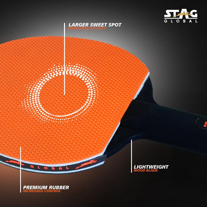 STAG GLOBAL (New Launch) Series 3 Table Tennis Racket | Lightweight |FUNPLAY & Beginners | Multi-Color