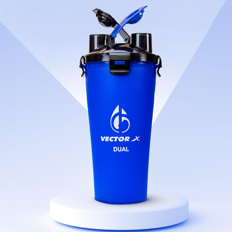Vector X Dual Shaker/Sipper Bottle with two Compartment for Storing Different Drinks (PACK OF 1)