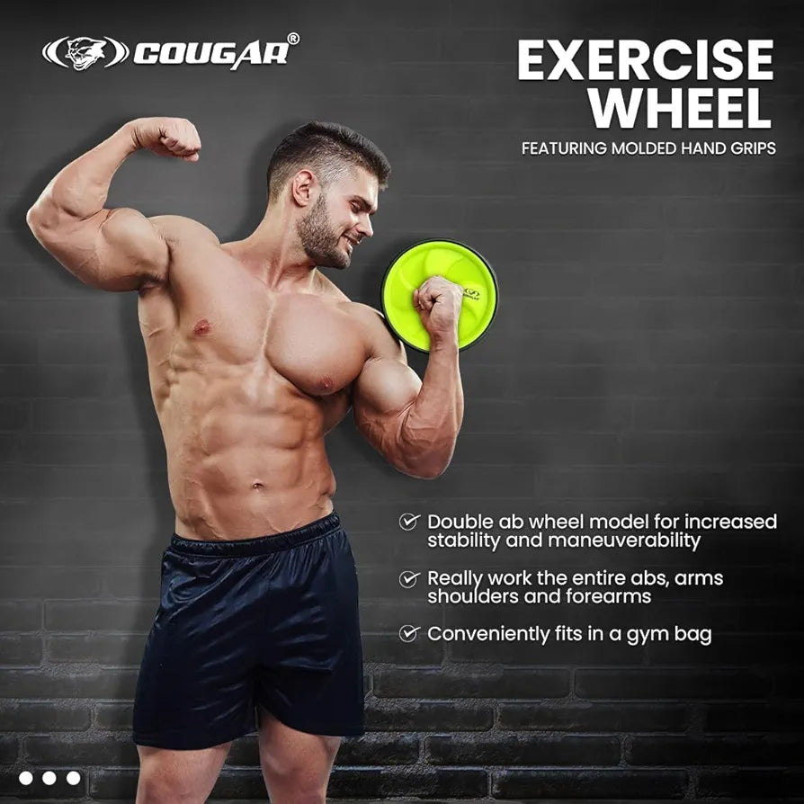 Cougar Dual Wide Ab Roller Wheel for Abs Workouts/Home Gym Abdominal Exercise/Core Workouts for Men and Women 