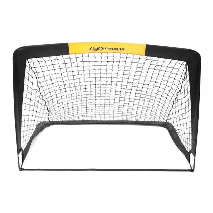 COUGAR Portable Soccer Practice Foldable Goals 4'x3' Set of 2 – Fully Collapsible & Easy Self-Assembly, Lightweight Backyard & Beach Soccer Nets with Carry Bag