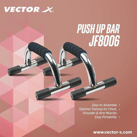 Vector X JF-8006 Steel Push Up Bar For Home Fitness Training, Strength Workouts