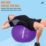 Vector X Protoner Anti-Burst Rubber Gym Ball with Free Foot Pump | Round Shape Swiss Ball for Exercise, Workout, Yoga, Pregnancy, Birthing, Balance & Stability