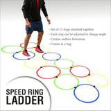 COUGAR Speed Ring Ladder |Training Fitness Agility Workout Excercise for Soccer Football Tennis Baseball Drills Athletic Ladder 