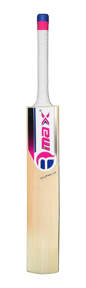 RMax Kashmir Willow Diablo Leather Ball Cricket Bat with Bat Cover