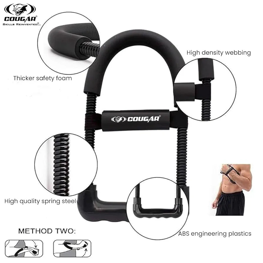 COUGAR Wrist Exerciser || Forearm Strengthener Wrist Exercise Equipment Grip Strengthener Fitness Equipment Home Gym Equipment For Men & Women Gym Equipment Grip Workout Forearm Wrist Grip, Black