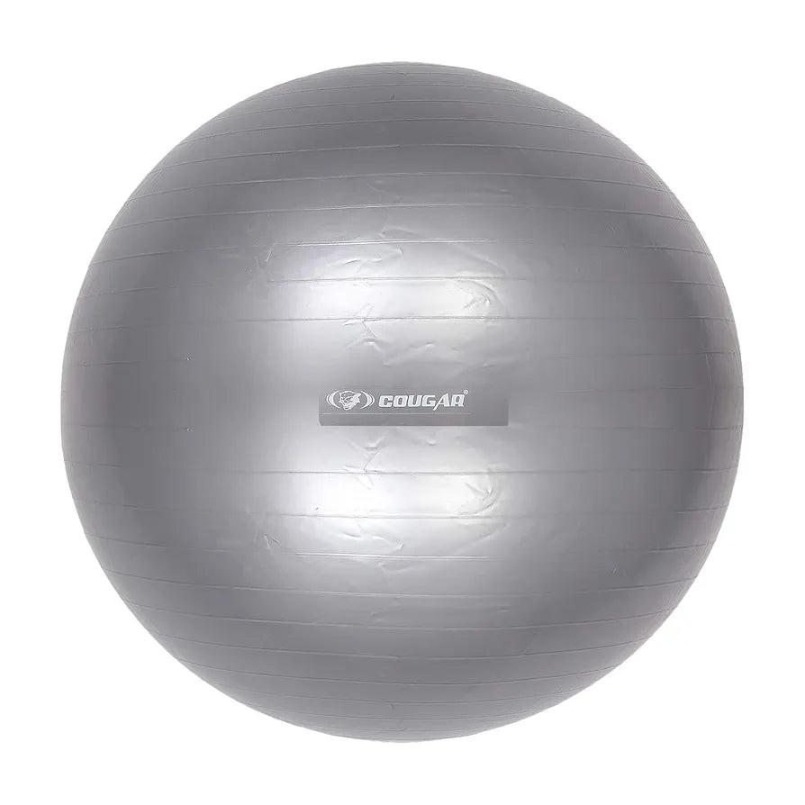 Cougar Anti Burst Gym Ball/ Swiss Birthing Stability Ball for Workout & Fitness/ Yoga Ball with Foot Pump for Men/Women, 65-cm