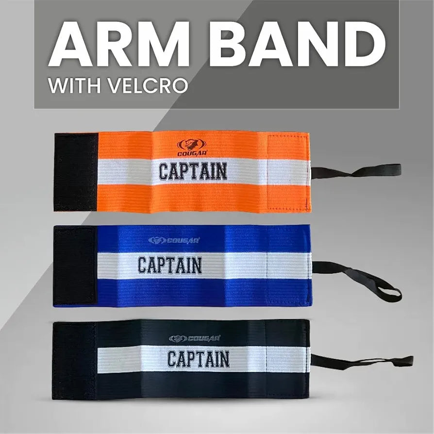 COUGAR Captain Armband with Velcro for Football Soccer Training, Anti Drop Design for Adult & Youth, Multicolor| Set of 2 |