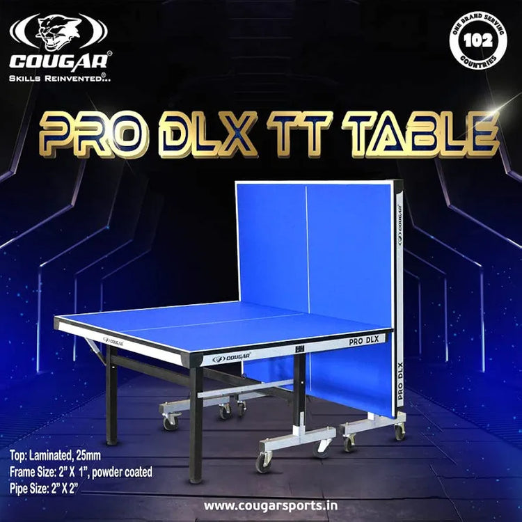 Cougar TT Table, Pro DLX Matt Finish Table Tennis Table  with Table Cover