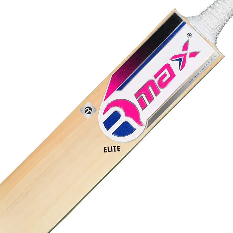 RMax Kashmir Willow Elite Leather Ball Cricket Bat with Bat Cover