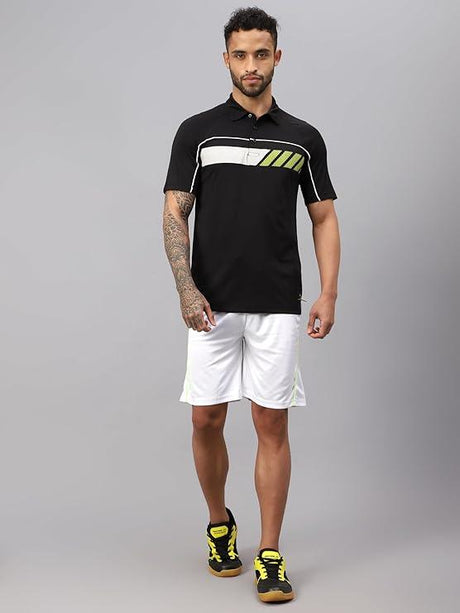 Vector X Mens Printed Polo Collar Neck Stylish Polyester T-Shirts