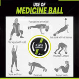 COUGAR Dual Handle Rubber Moulded Medicine Ball for Intense Workout, 5 KG