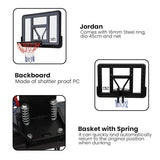 COUGAR Jordan Basketball Backboard 110x75 cm | Wall Mount Shatterproof Acrylic Board with 16mm Steel Ring 45 cm Dia and Net for Outdoor Court Practice and Home Use