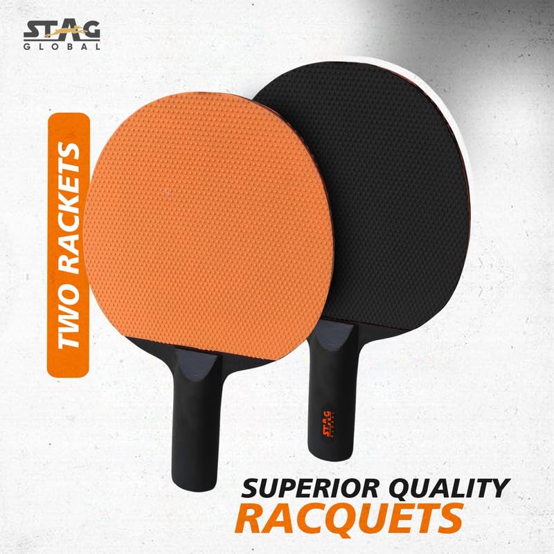 STAG GLOBAL ( 2024 Model ) Series 2 Table Tennis Playset (2 Racquets & 3 Balls)