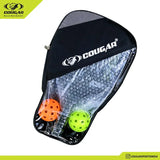 COUGAR Pickleball Paddle top grade Glass Fiber Surface Polypropylene Honeycomb Core, 15 mm Thickness, Premium Grip, 225g, 2 Pickle Ball & 2 Paddle, Cover Bag Outdoor Game Kit for Kids & Adults