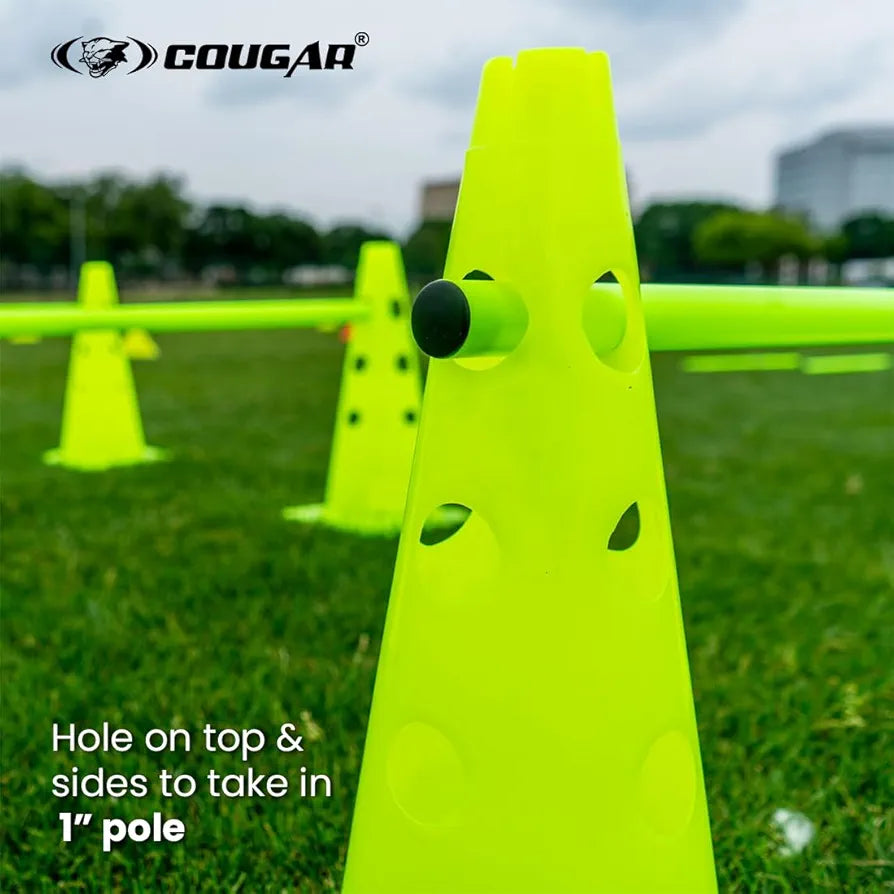 Cougar Field Marking Cone with Hole 15", Outdoor Training, Traffic Cone Pack of 2 Pcs
