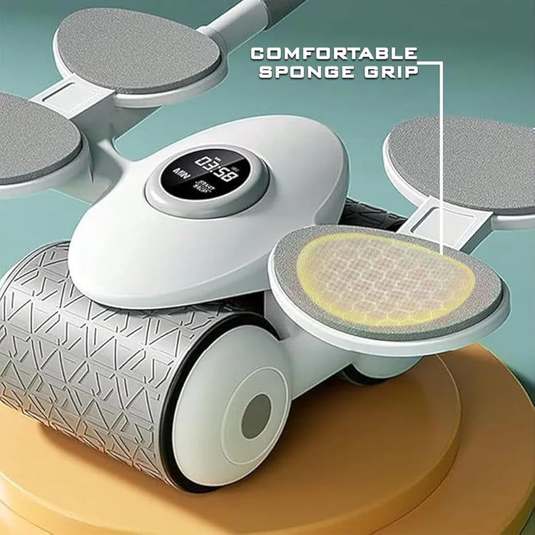COUGAR Abs wheel Roller For Abdominal Core Strength Training Exercise Equipment || Home Gym-Ab Roller With Timer || Mobile Holder & Knee Pad || Men & Women-Abs Workout Machine For Core Plank Workout