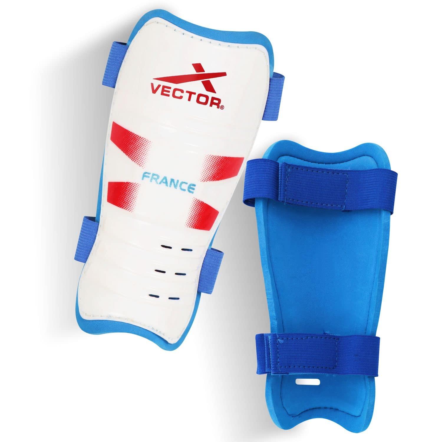 Vector X Liverpool Shinguard | Shinguard for Football | Shinguard for Men| Skoda Single Strap Shinguard | Stockings for Men & Women-Red (Set of 2 pcs)S/M