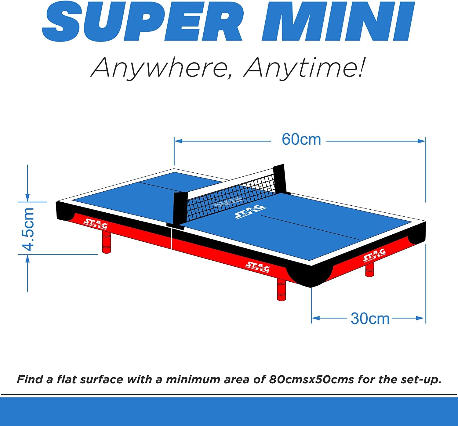 STAG GLOBAL Super Mini Table Tennis Set – Compact & Portable Fun Anywhere, Anytime