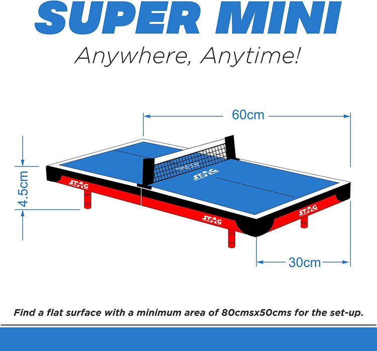 STAG GLOBAL Super Mini Table Tennis Set – Compact & Portable Fun Anywhere, Anytime