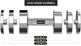 KAKSS Steel Dumbbells Ultracompact Adjustable 2.5kg 5kg 7.5kg 10kg 15kg 25kg Chrome Dumbbell With Home Gym Workout (Choice of Size) (Single Piece)