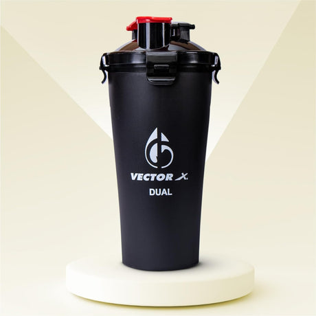 Vector X Dual Shaker/Sipper Bottle with two Compartment for Storing Different Drinks (PACK OF 1)