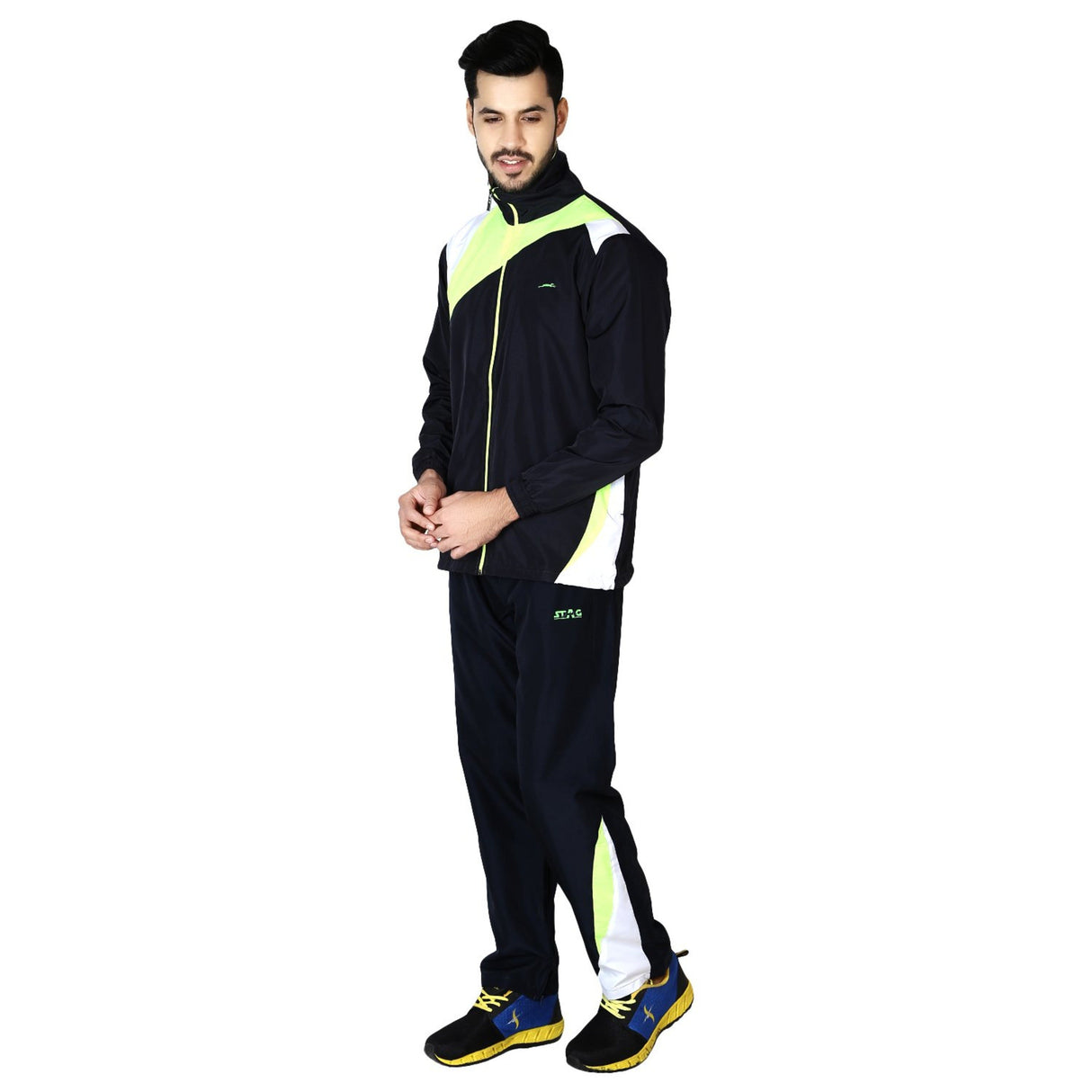 STAG GLOBAL Men's Tracksuit (Model : Platinum/ Navy Blue)