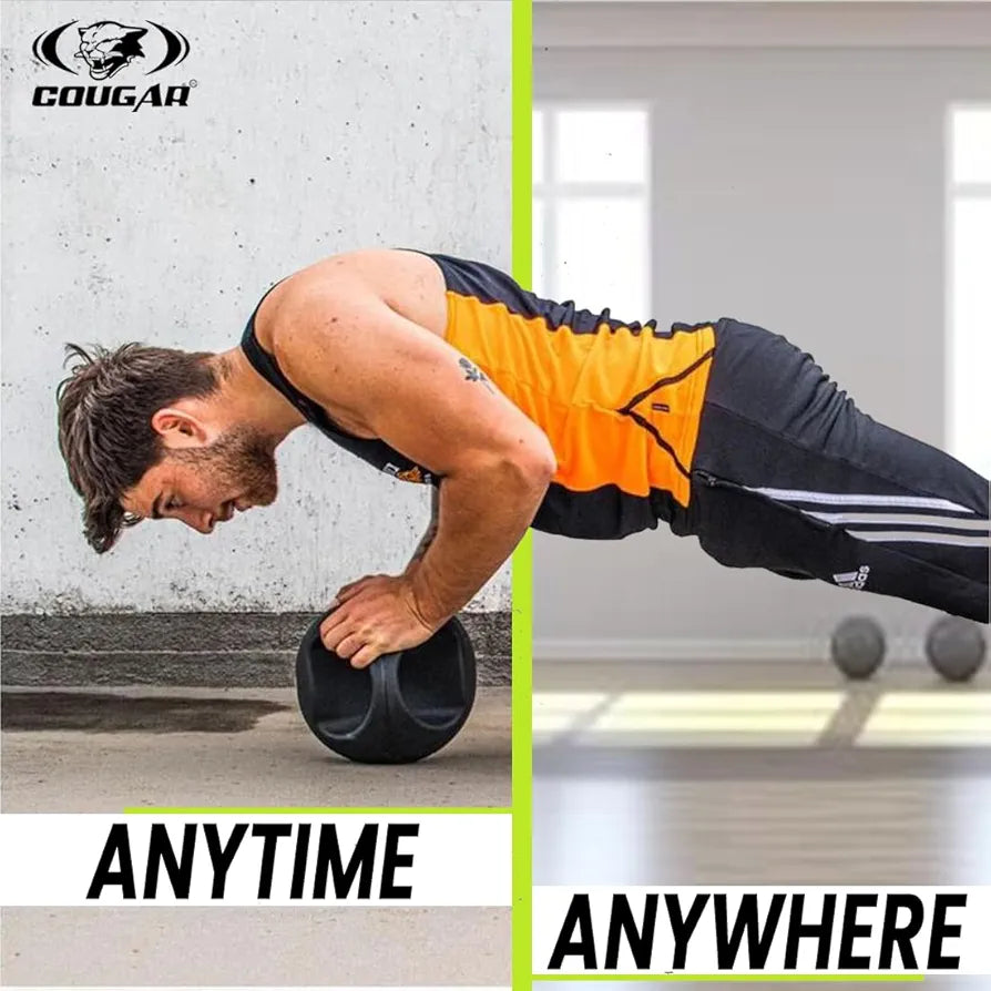 COUGAR Dual Handle Rubber Moulded Medicine Ball for Intense Workout, 5 KG