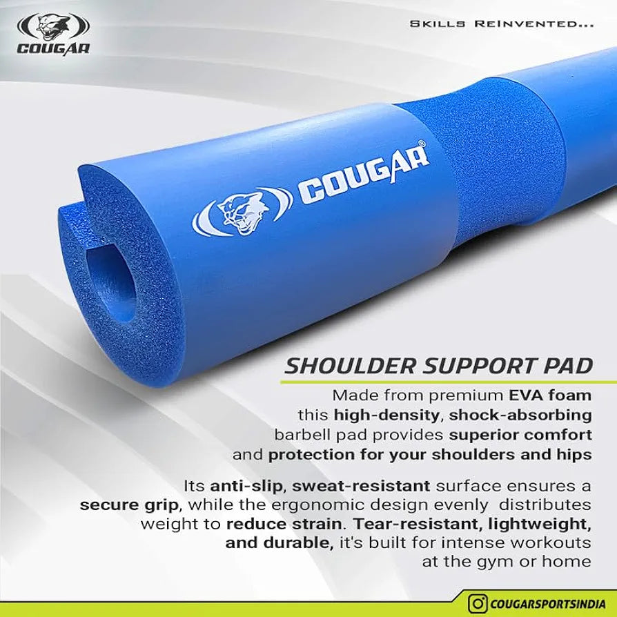 COUGAR Barbell Pad For Weight Lifting With Extra Cushion Squat Pad For Gym Rod Foam Hip Thrust Pad For Neck & Shoulder Support Standard Sponge Barbell For Gym Squats, Weightlifting
