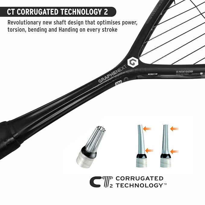 HEAD Graphene XT Hurricane 123 Squash Racquet, Colour - Black (Strung) | Kibi Sports