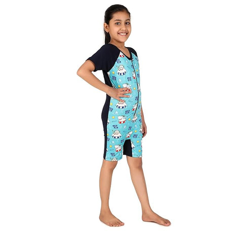 VIVA SWIMMING Half Sleeves Swimwear Suit Costume for Kids For Practicing Swimming, Diving, Cycling, Aerobics