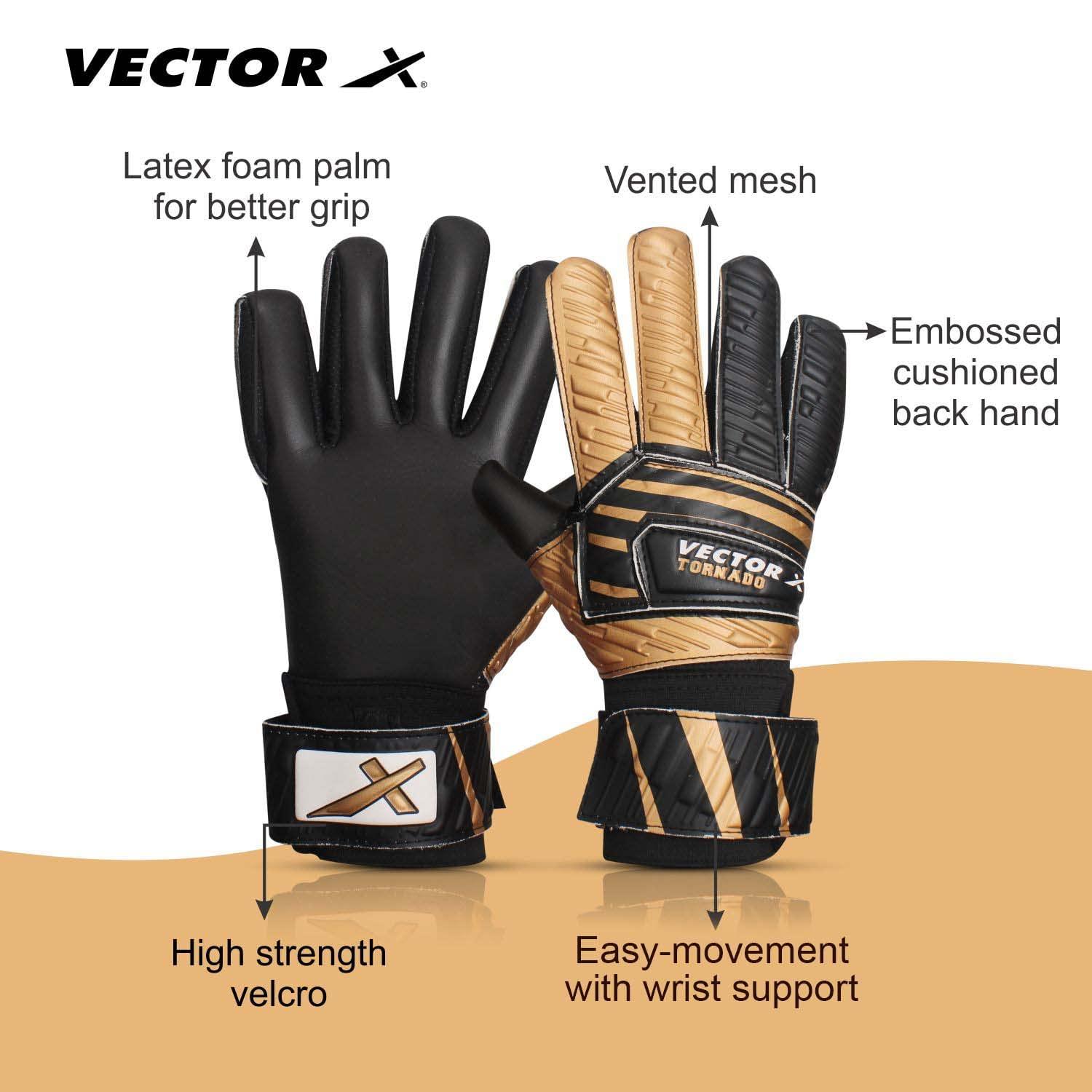 VECTOR X Torando Goalkeeping Gloves (Black, Gold)