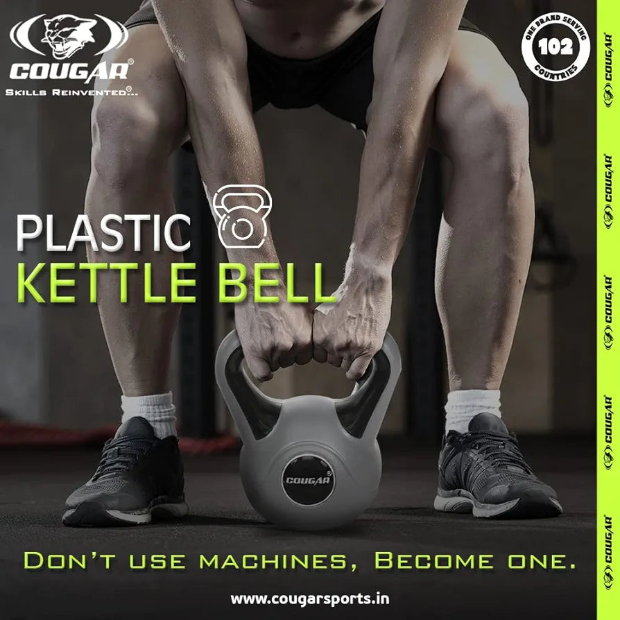 Cougar Plastic Kettlebell for Home Gym, Kettlebells for Strength Training, Fitness & Cardio Training, 4 Kg