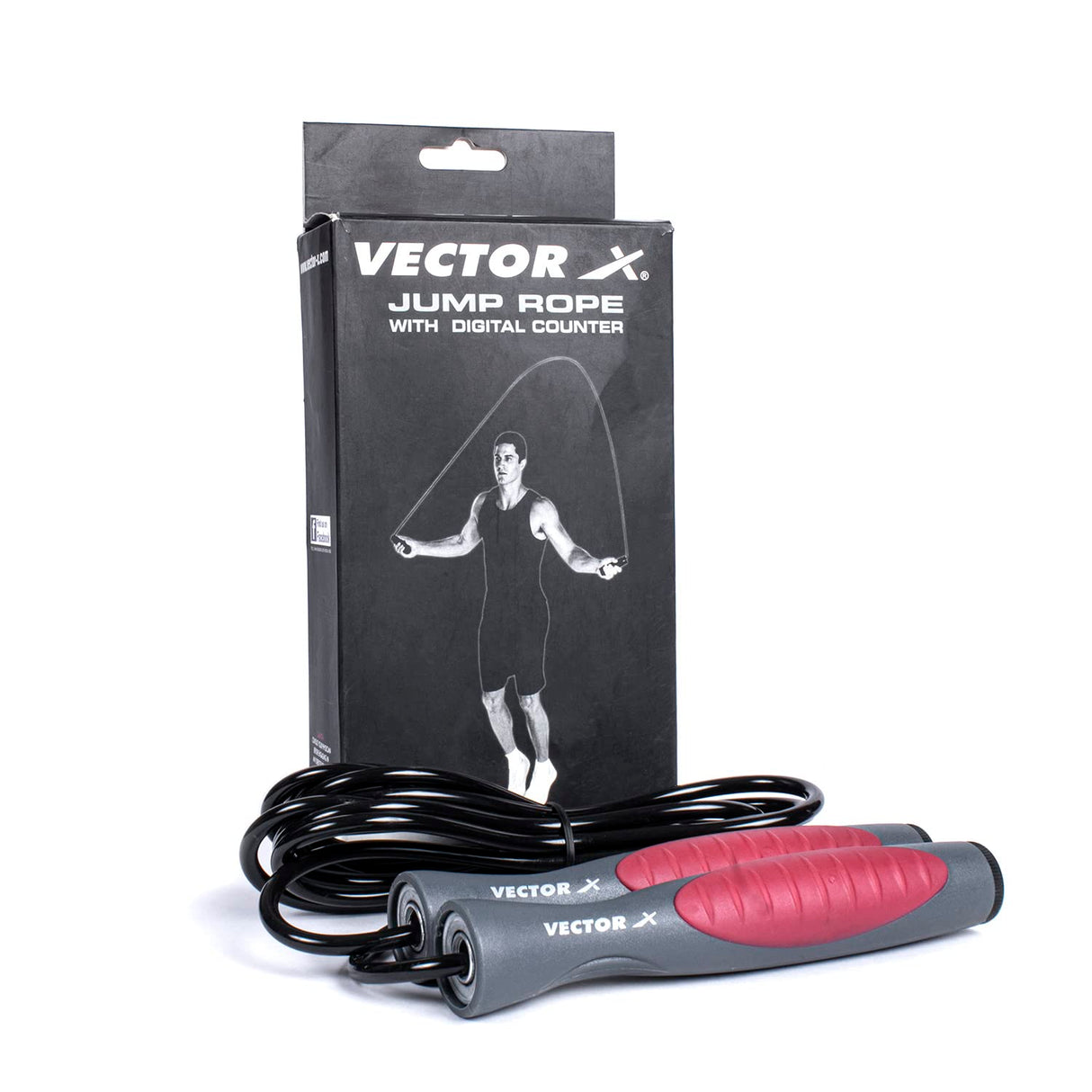 Vector X IR-97132 Skipping Jump Rope for Speed Skipping. Lightweight Jump Rope for Women, Men, and Kids(Pink-Grey)