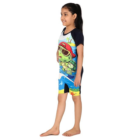VIVA SWIMMING Half Sleeves Swimwear Suit Costume for Kids For Practicing Swimming, Diving, Cycling, Aerobics