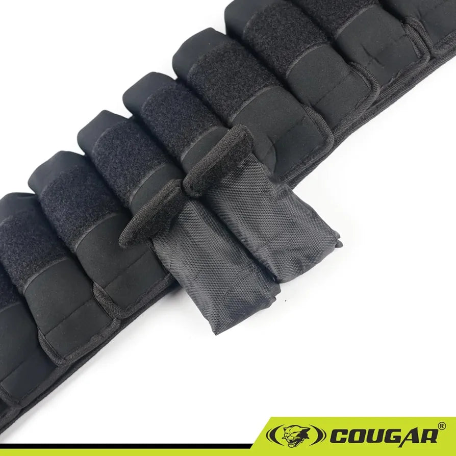 COUGAR 4.5 kg Adjustable Weighted Belt for Strength Training – One Size Fits All | Neoprene Padded Gym Belt for Dips Pull-Ups Squats Bodyweight Workouts | Add or Remove Weight Without Removing Belt