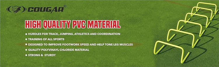 COUGAR Agility Eco Hurdle, Step Speed Soccer Training Hurdles,PVC Tube Built Agility Hurdles for Field Training and Speed Coordination Size: 24", 