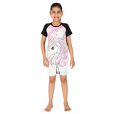 VIVA SWIMMING Half Sleeves Swimwear Suit Costume for Kids For Practicing Swimming, Diving, Cycling, Aerobics