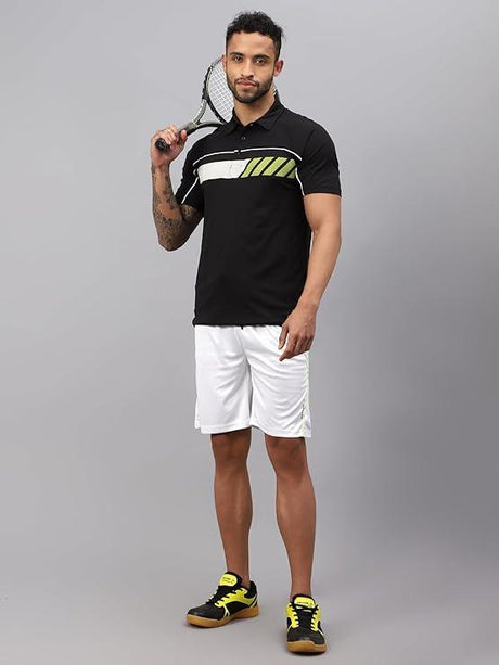 Vector X Mens Printed Polo Collar Neck Stylish Polyester T-Shirts