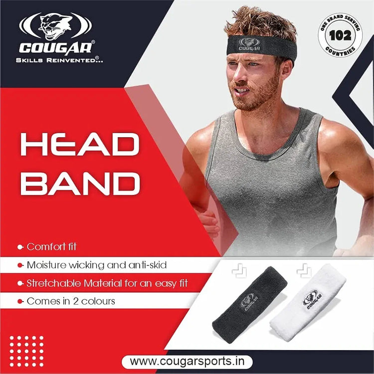 COUGAR Headband Sports,Gym Workout,Yoga Sweatband-All Sports Wear Headband Fitness Band Unisex 