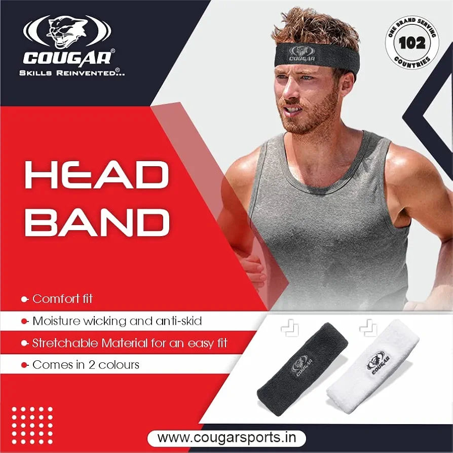 COUGAR Headband Sports,Gym Workout,Yoga Sweatband-All Sports Wear Headband Fitness Band Unisex 
