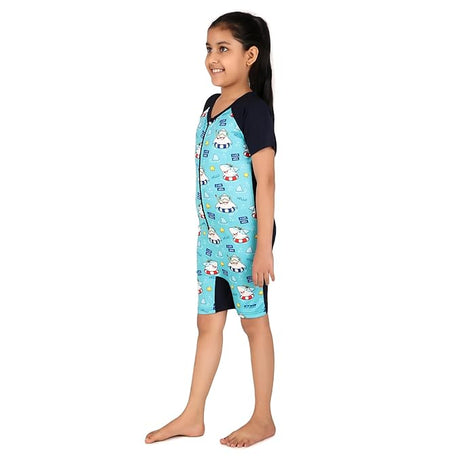 VIVA SWIMMING Half Sleeves Swimwear Suit Costume for Kids For Practicing Swimming, Diving, Cycling, Aerobics