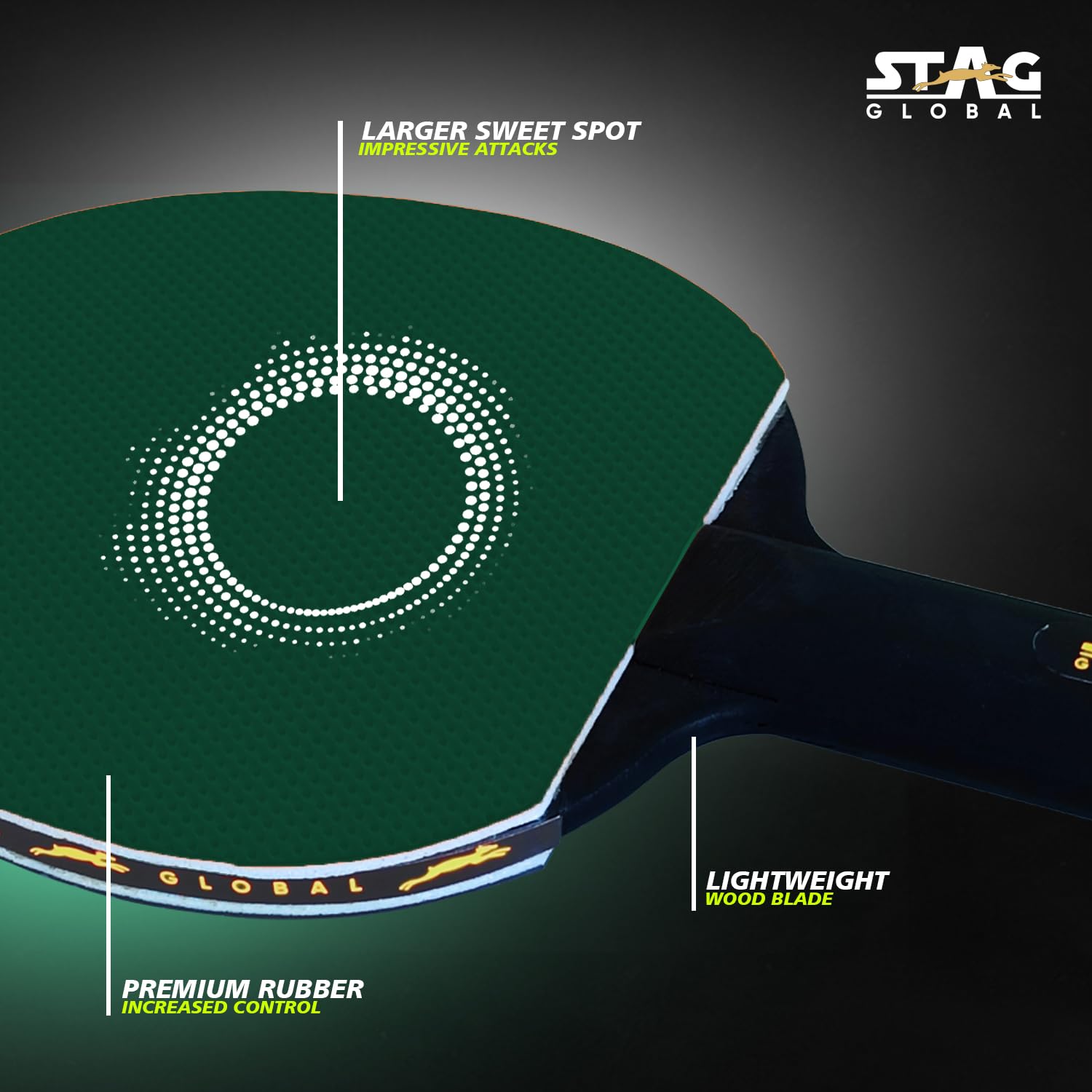 STAG GLOBAL (New Launch) Series 3 Table Tennis Racket | Lightweight |FUNPLAY & Beginners | Multi-Color