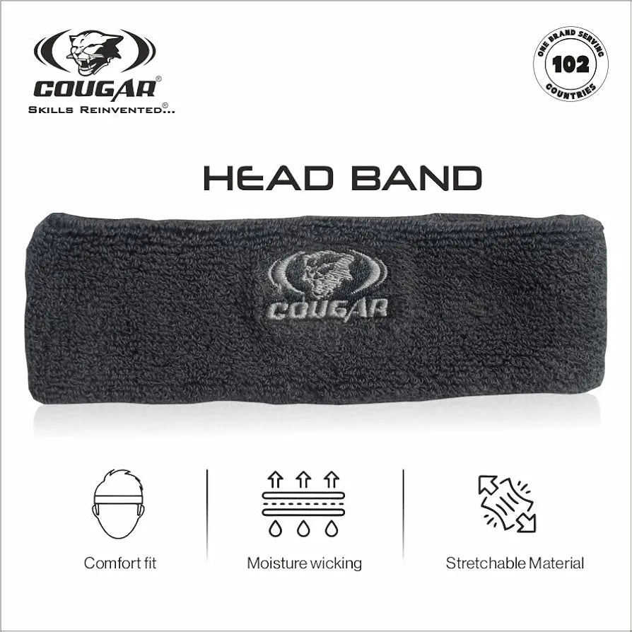 COUGAR Headband Sports,Gym Workout,Yoga Sweatband-All Sports Wear Headband Fitness Band Unisex 