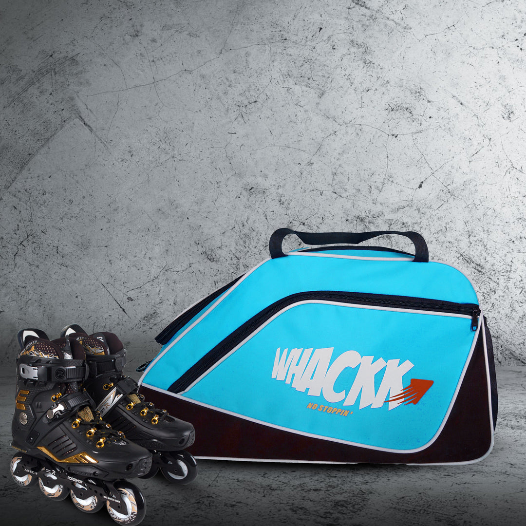 Flip Senior Blue 33L|Skating/Gym/Sports/Travel Bag|Inline Roller Equipment Bag|Quad Ice Skates Kit|KitbagEasy Access Pocket|2 Bottle Holders|Compartment Fits in Helmet & Skates 11"