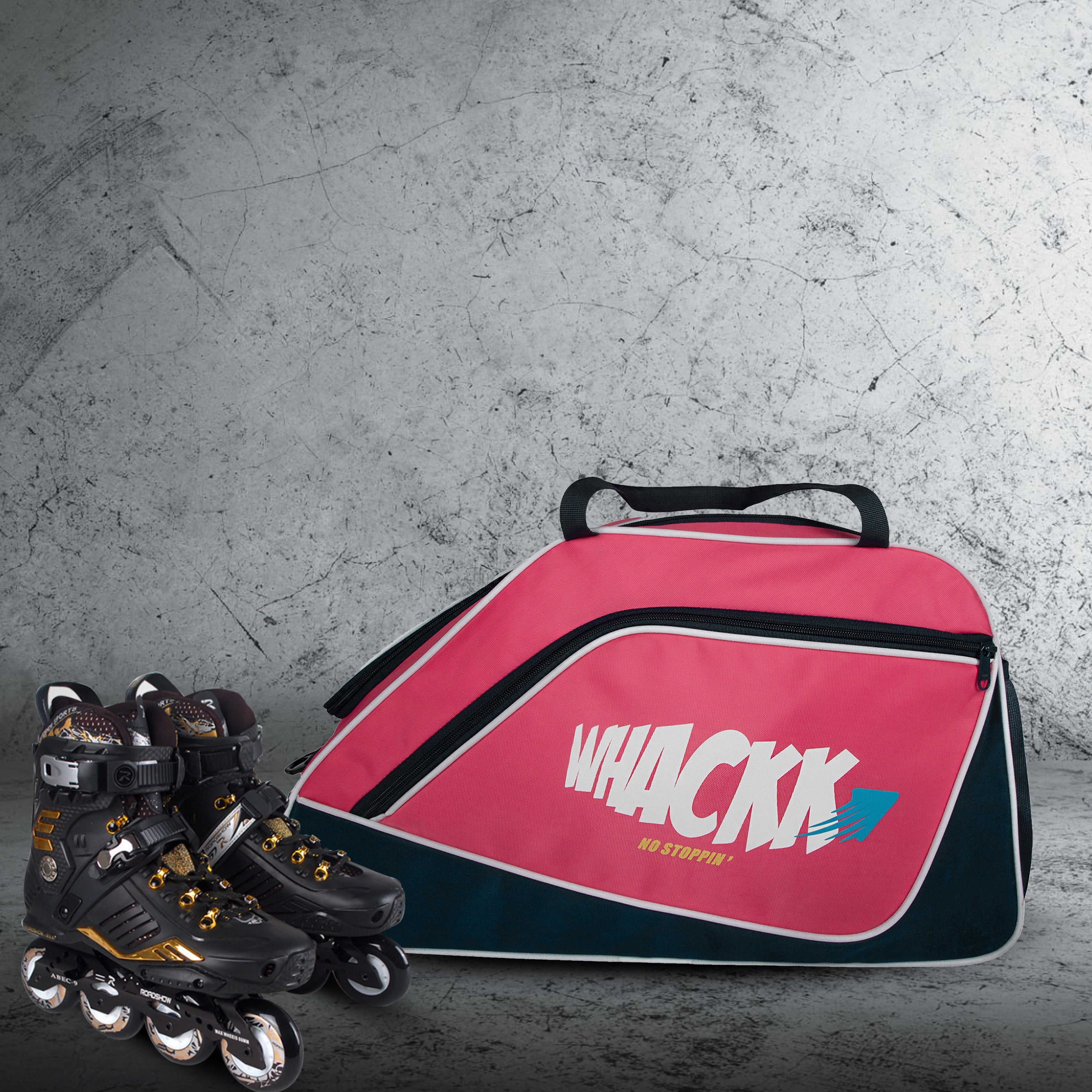 Flip Senior Pink 33L|Skating/Gym/Sports/Travel/Bag|Inline Roller Equipment Bag|Quad Ice Skates Kit|Kitbag|Easy Access Pocket|2 Bottle Holders|Compartment Fits in Helmet & Skates 11"