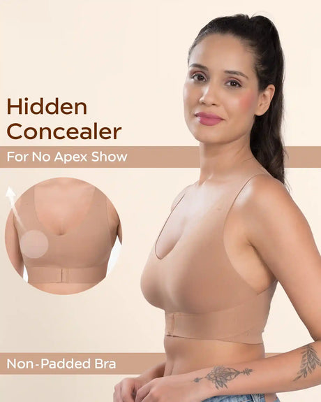 Tweens Invisi-Fit Cotton Seamless Non-Padded Gym Bra - Perfect for Yoga & Low-Impact Workouts