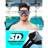 Viva Swimming Unicorn Professional Play Swimming Goggles|Anti-Fog, UV Protection|One Piece With Mirror Lens for Men & Women|Branded Case Packing