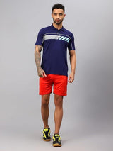 Vector X Mens Printed Polo Collar Neck Stylish Polyester T-Shirts