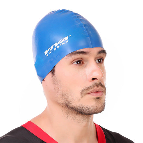 Viva Swimming Silicone Swimming Cap Unisex Soft Waterproof Swimming Pool Head Cap Water Sports Long Hair for Children Kids Boys Girls of All Age (Universal Size, Multicolour)